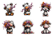 Whimsical Easter Animals Clipart, an Illustration by SinaCreation (Thumbnail 2 of 11)