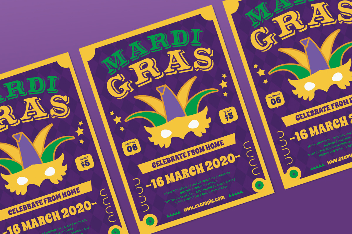 Modern Mardigras Event Flyer, a Flyer Template by Tokosatsu (Photo 2 of 3)