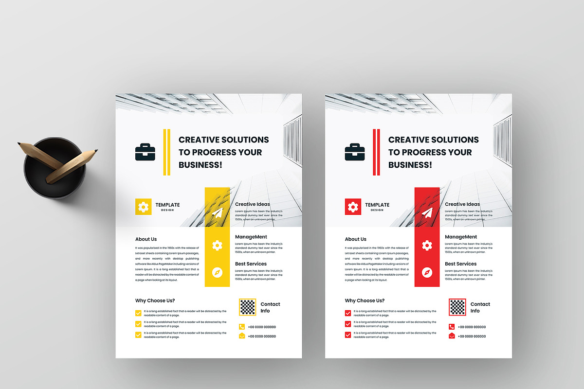 Minimal Clean Business Flyer Design, a Flyer Template by mijli (Photo 1 of 12)