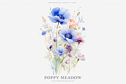 Watercolor Purple Poppy Clipart Set, a Decorative Illustration by Patishop Art (Thumbnail 2 of 4)