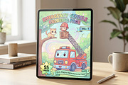 55 Emergency Vehicle Coloring Pages, a Transportation Illustration by ikarifq shop (Thumbnail 3 of 5)