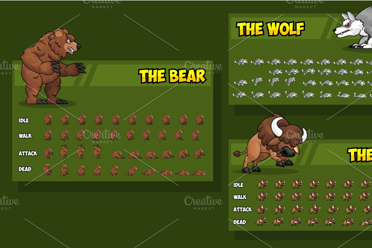 Native Americans - Game Sprites, an Animal Illustration by pzUH (Photo 3 of 5)