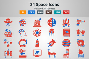 Glyph Two Color Space Icons