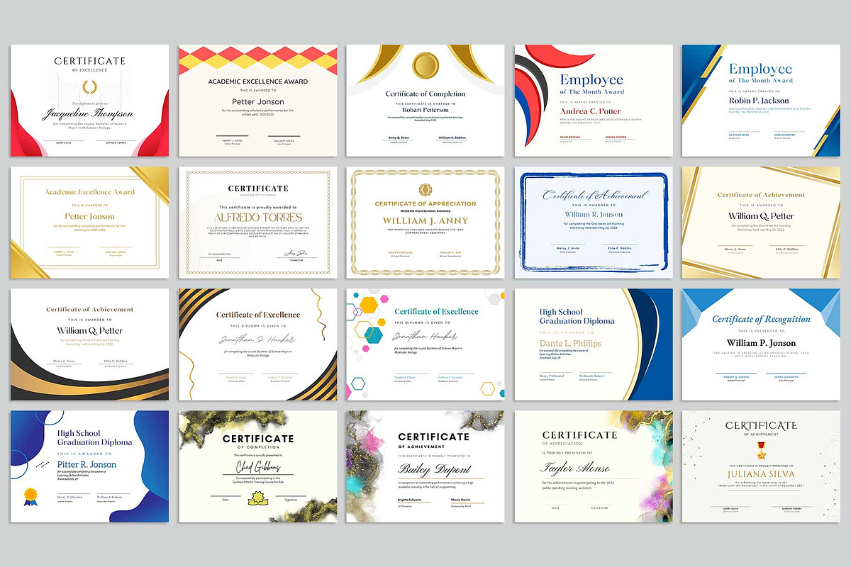 100+ Canva Certificate Bundle, a Stationery Template by Amit Debnath (Photo 6 of 6)