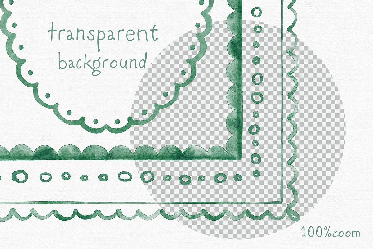 Watercolor Whimsical Green Frams, an Object Graphic by Solo Art Original (Photo 9 of 12)