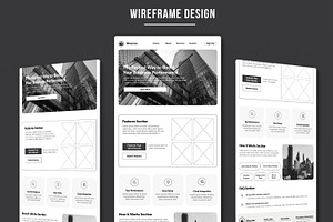 Architecture Wireframe Landing Page, a Wireframe Template by MightyDesign