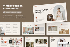 Fabrica – Vintage Fashion PowerPoint, a Presentation Template by SLAB! Design