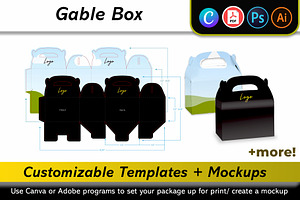 Gable Box Mockup + Template