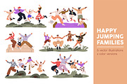 Happy families jumping with kids set, a Person Illustration by Good Studio (Thumbnail 1 of 13)