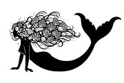 Fantasy Flowing Hair Mermaid Bundle, an Illustration by jahid234 (Thumbnail 26 of 31)