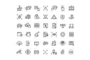 Security web icons. Safety, security, an Outline Icon by Tettygreen