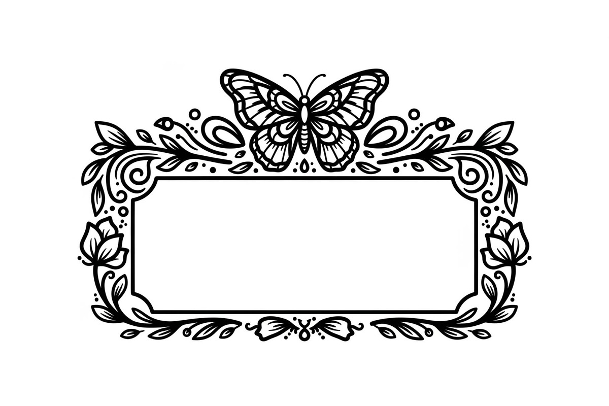 Butterfly Floral Frame SVG Bundle, an Illustration by Creativeshirt (Photo 24 of 31)