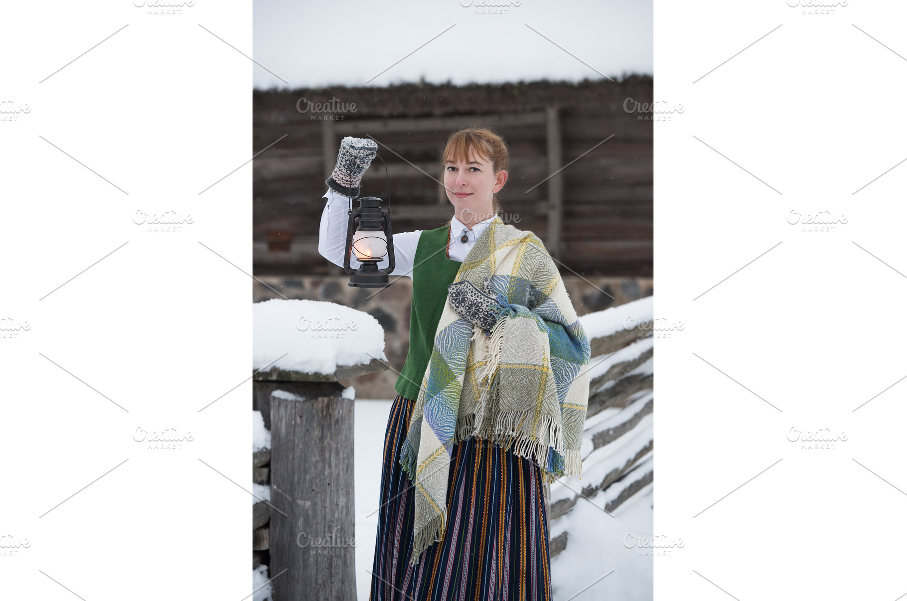 Latvian woman in traditional dress, a Person Photo by COLORFUL