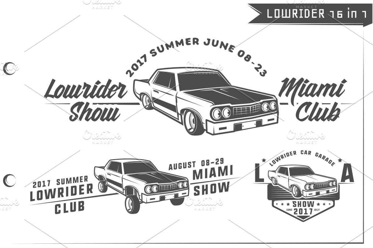 16 in 1 Set of Lowrider cars, an Illustration by Hadanello88 (Photo 5 of 5)