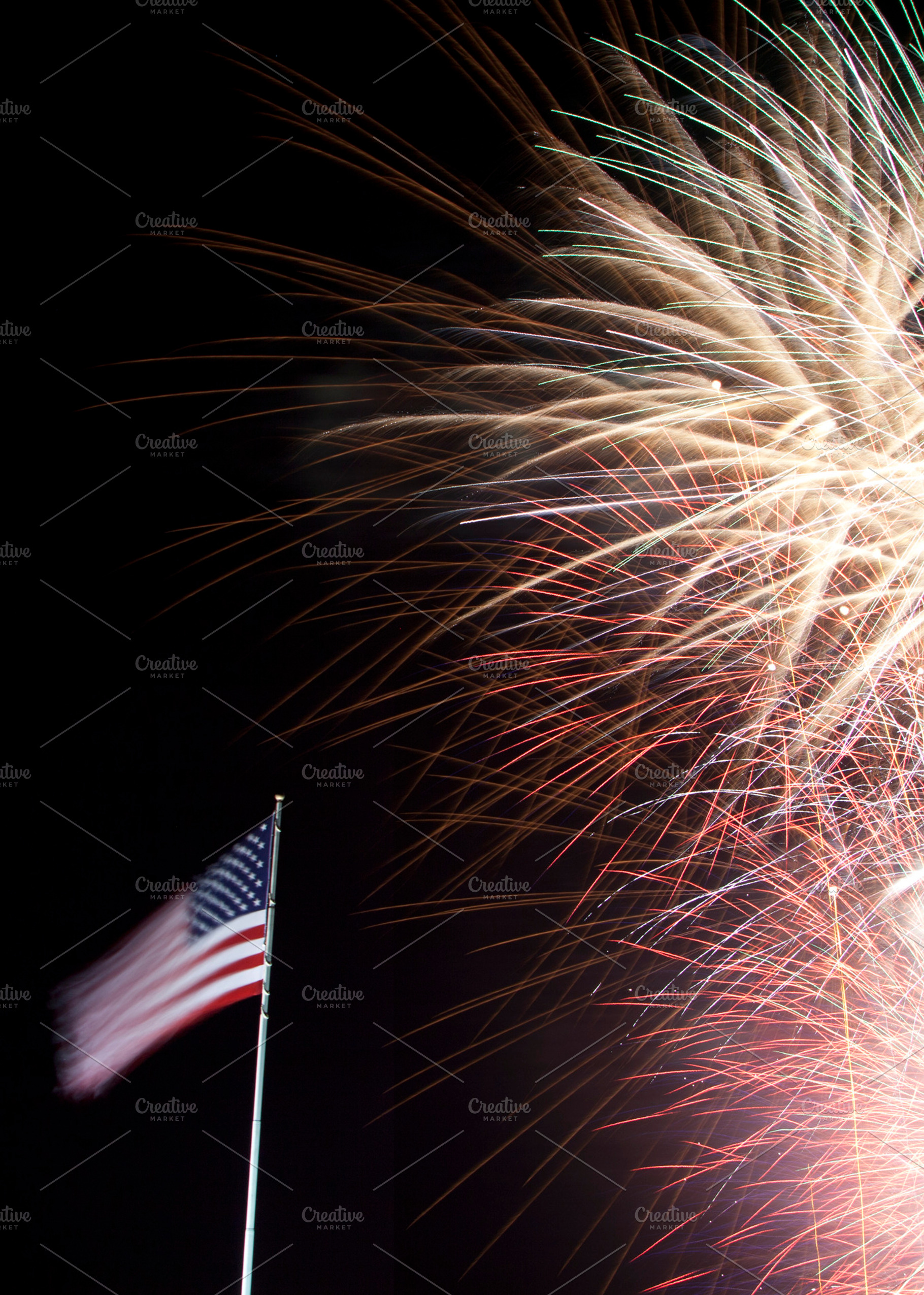 Old Glory and Fireworks