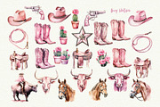 Pastel Western Clipart, an Object Graphic by Anna Design Studio (Thumbnail 3 of 10)
