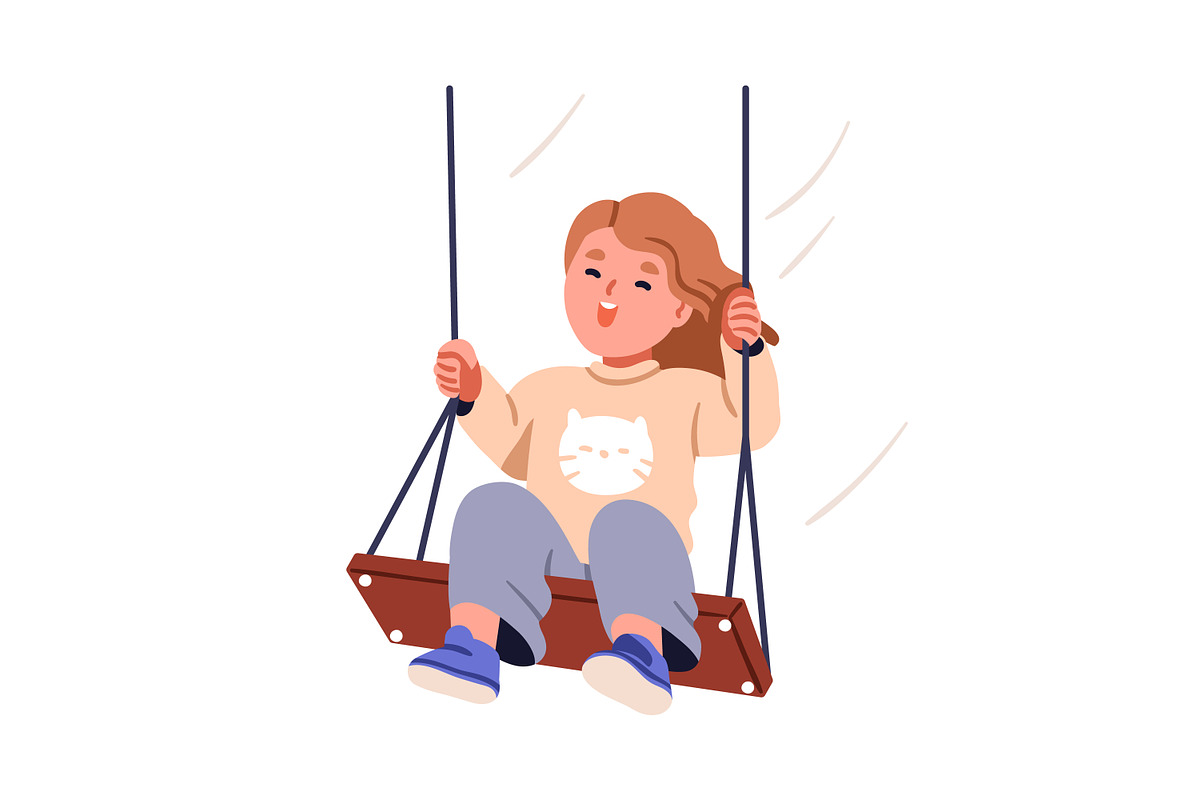 Happy cute kids swinging set, a Person Illustration by Good Studio (Photo 7 of 11)
