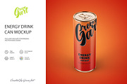 3 Energy Drink Can Mockup PSD, a Product Mockup by Green Art (Thumbnail 1 of 7)