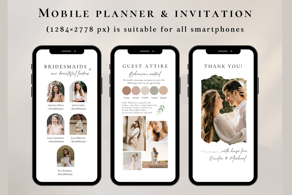 Wedding mood board mobile template, a Social Media Template by EvaTemplates (Photo 7 of 7)