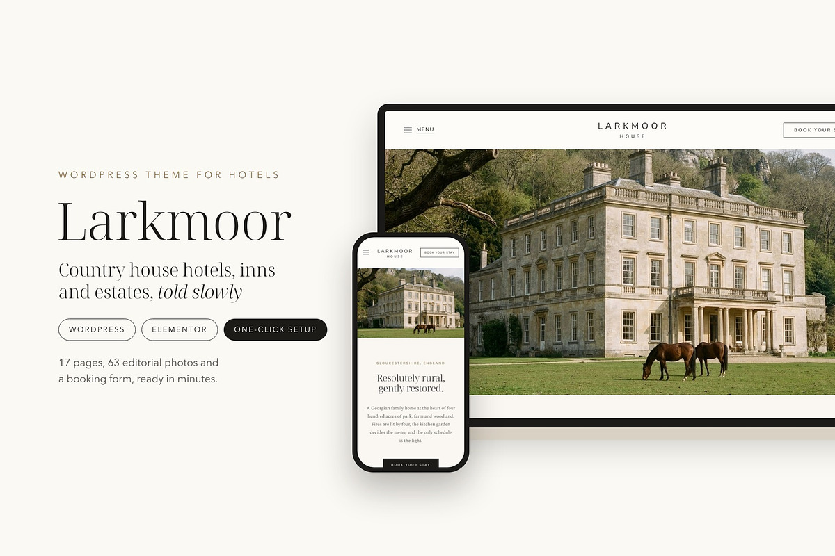 Larkmoor Luxury Hotel Theme, a WordPress Template by Tomasz Ganclerz (Photo 1 of 19)