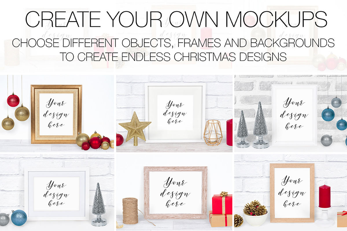 Christmas Frame Mockup Creator, a Product Mockup by Pixomize (Photo 2 of 6)