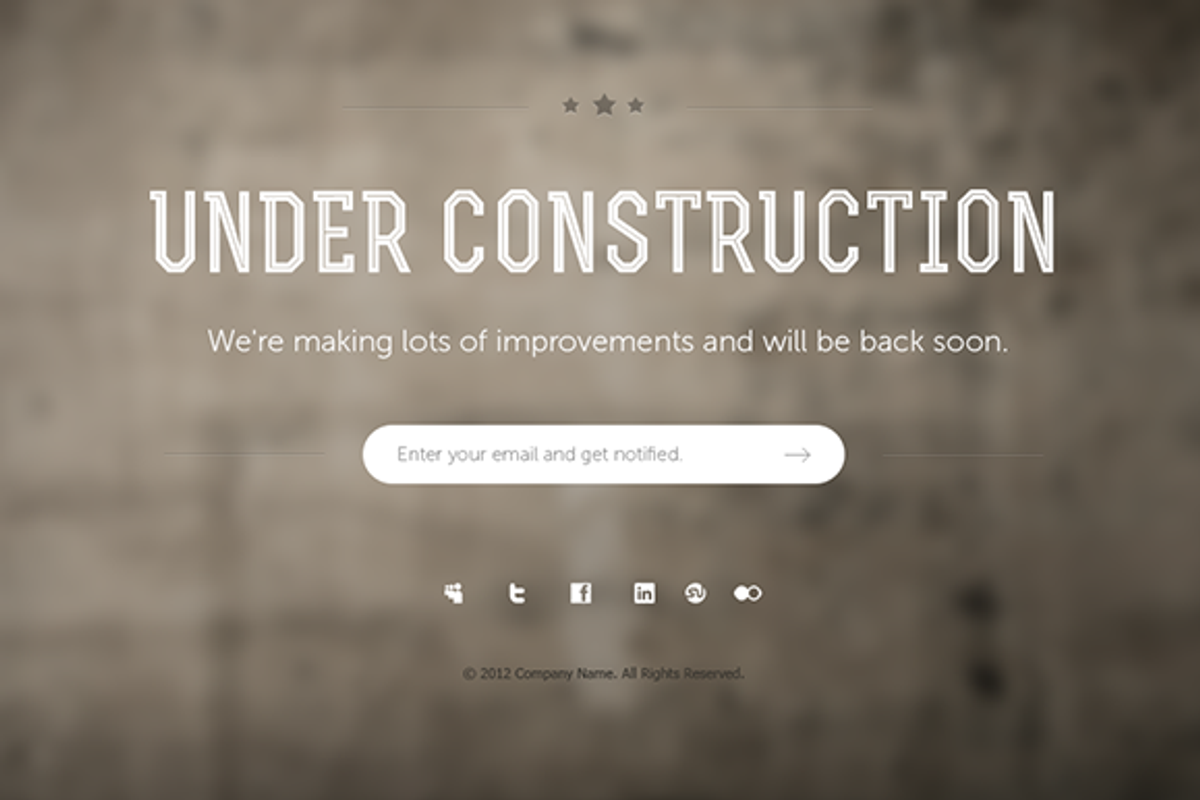 7 Under Construction Page Templates, a Landing Page Template by Prosymbols (Photo 5 of 5)