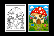 Fairy House Coloring Pages for Kids, a Decorative Illustration by Ink Gallery (Thumbnail 6 of 7)