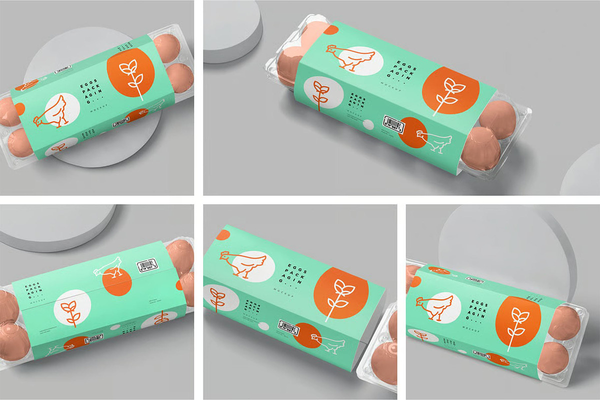 Egg Box Sleeve Mockups, a Packaging Mockup by megostudi0 (Photo 1 of 7)