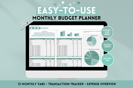 Budget Spreadsheet + Expense Tracker, a Templates & Theme by SunshineStudioBoutique
