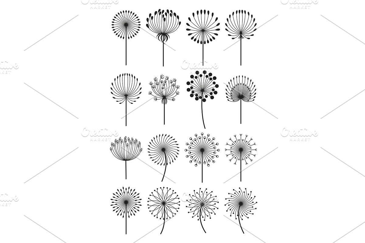 Dandelion Icon set Perfect for, an Object Illustration by the8monkey