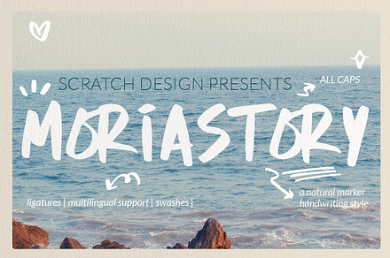 Moriastory, a Handwritten Font by Scratch Design