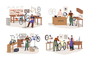 Bicycle repair service. Bike fixing, a Transportation Illustration by Good Studio (Thumbnail 1 of 5)