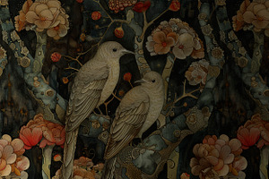 NIGHT BIRDS Seamless Pattern