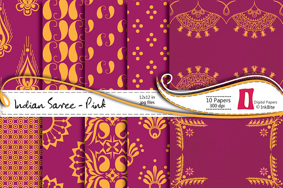 Indian Saree Paper Pack Pink preview 5