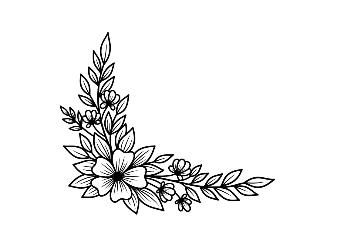 Floral Corner Ornament Clipart Bundl, an Illustration by Creativeshirt (Photo 4 of 48)