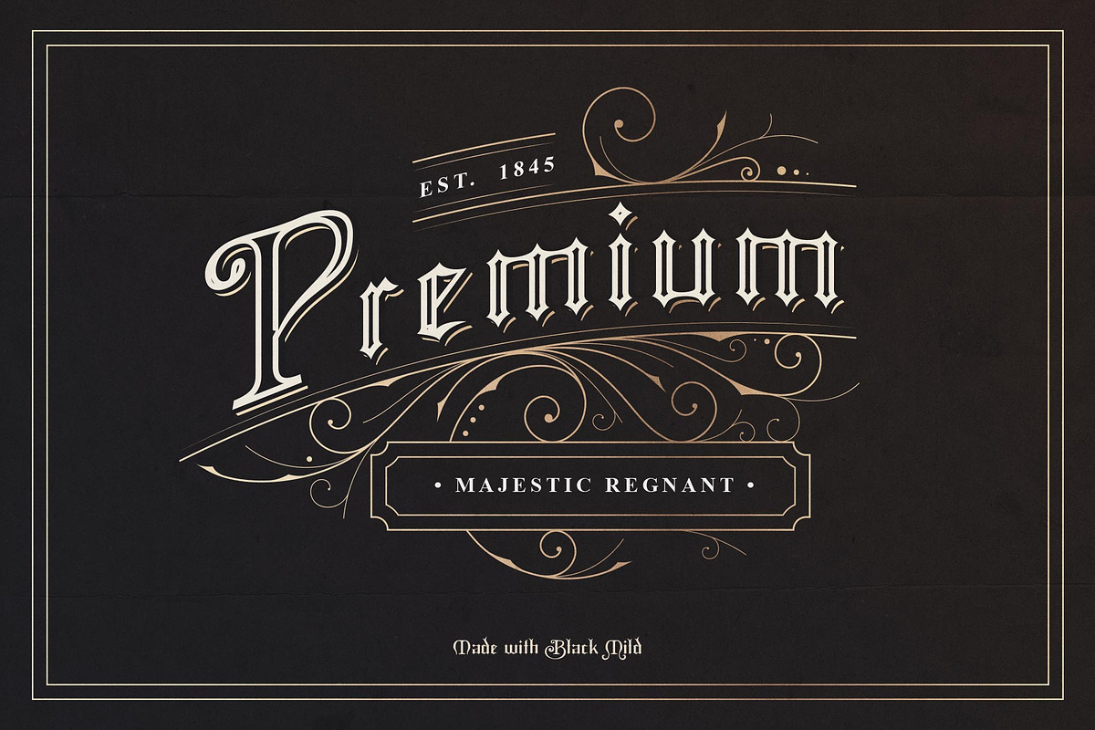 Black Mild Typeface, a Blackletter Font by alit design (Photo 4 of 15)