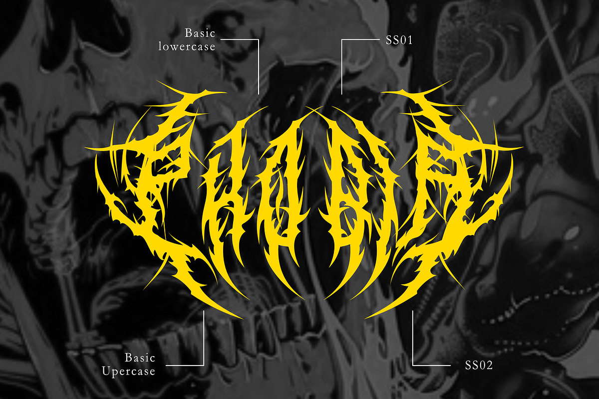 Gruthack - Death Metal Typeface, a Font by zamjumps (Photo 3 of 6)