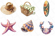 Watercolor Boho Summer Fashion Coast, an Illustration by DreamPrint404 (Thumbnail 2 of 6)
