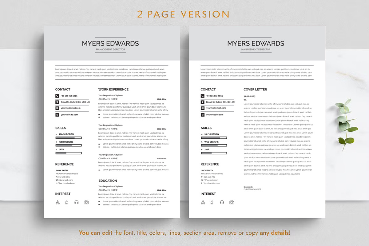 Management Director Resume Template, a Resume Template by Blackcloud_Creations (Photo 10 of 12)