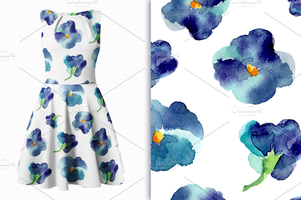 Watercolor violets, a Decorative Illustration by Colibri Watercolor (Photo 3 of 6)