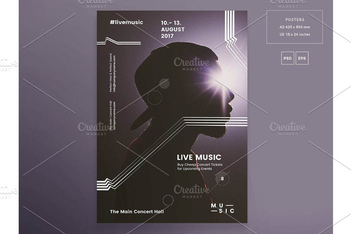 Music concert poster template, a Social Media Template by fashionaddict (Photo 3 of 5)