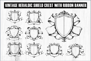 Hand-Drawn Heraldic Shield and Ribbo, a Graphic by BIPLOB EXPERT