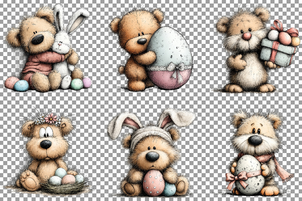 Whimsical Easter Teddy Bear Clipart, an Illustration by Sublimation Artist (Photo 2 of 7)