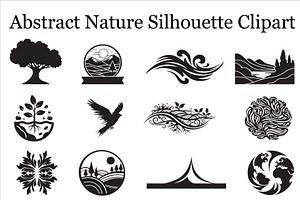 Abstract Nature Silhouette Clipart, a Graphic by musafir_fashion