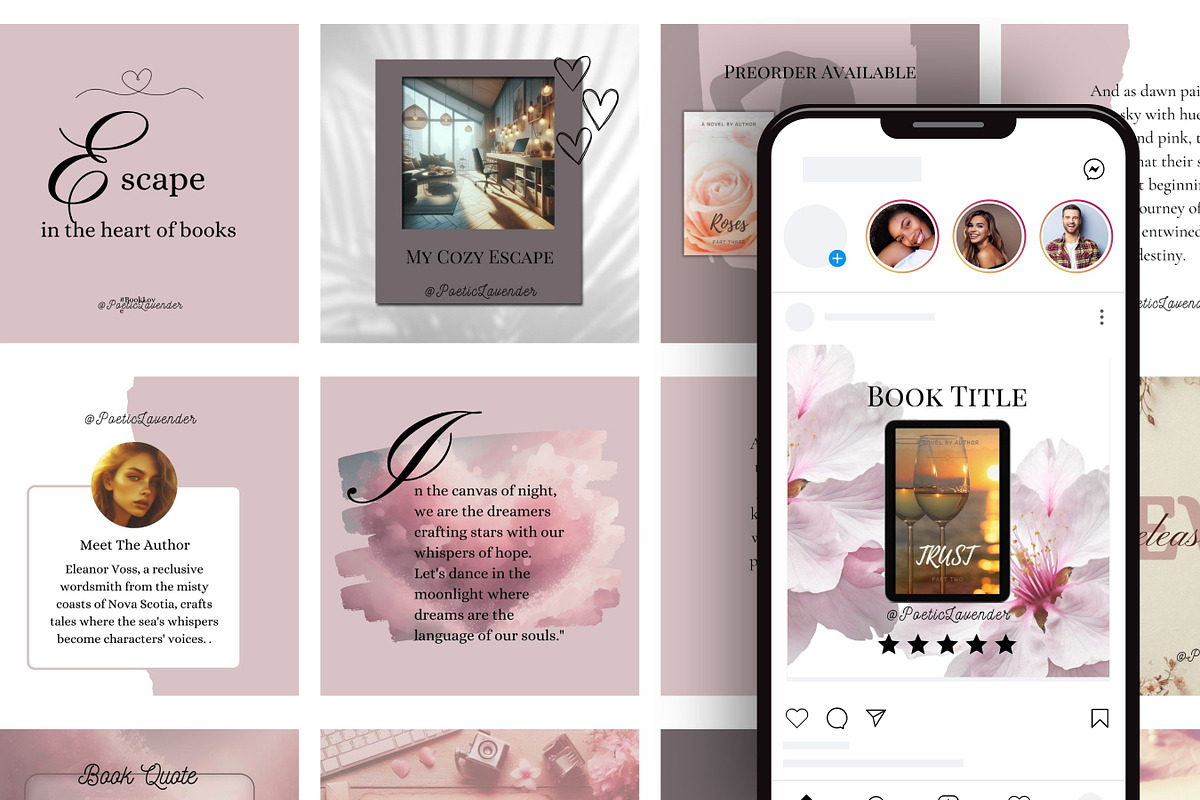 Lavender Author Instagram Template, a Social Media Template by Little Creative Scribbles (Photo 8 of 10)