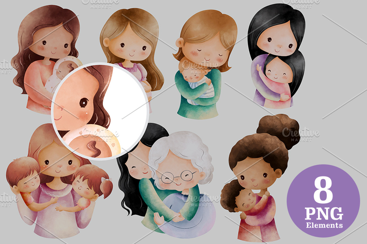 Mother’s Day 35 PNG Elements Bundle, an Object Graphic by Peacock_design (Photo 3 of 5)