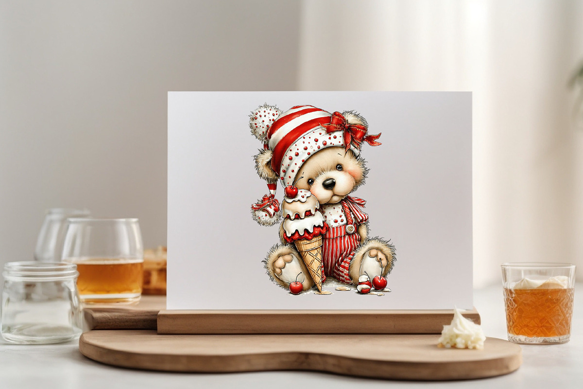 Whimsical Summer Teddy Bear Clipart, an Illustration by SVGArt (Photo 4 of 9)