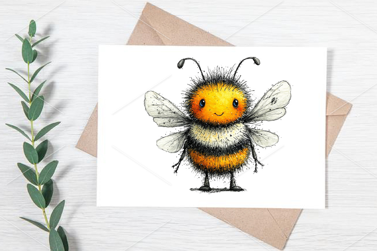 Whimsical Bee Spring Clipart Bundle, an Illustration by Canvas Craft (Photo 6 of 7)