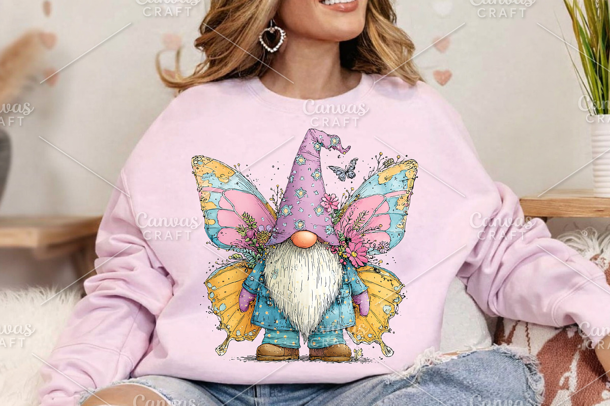 Whimsical Spring Gnome Clipart PNG, an Illustration by Canvas Craft (Photo 4 of 7)