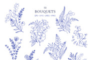Blue&White. Chinoiserie inspired set, a Decorative Illustration by Liliia Polos Illustration (Thumbnail 3 of 13)